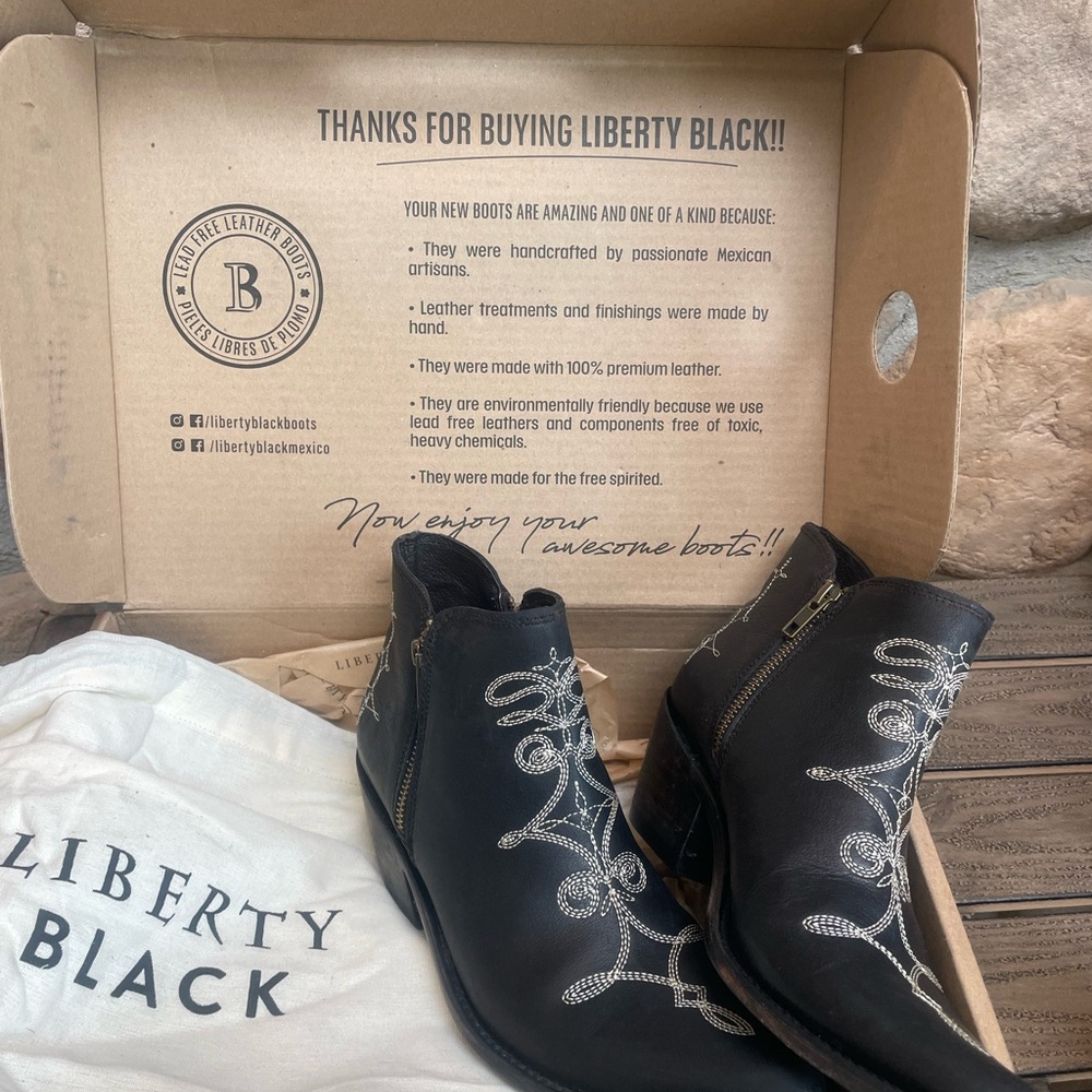 LIBERTY Black DALIA Zip ANKLE Boots BOOTIES 9 - Picture 4 of 14